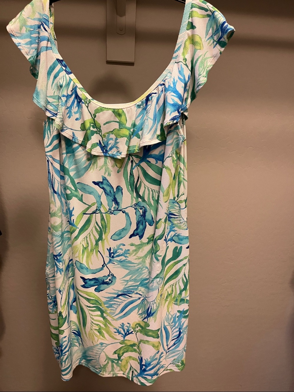 Tommy Bahama Aqua & Green Tropical Print Dress